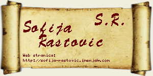 Sofija Rastović vizit kartica